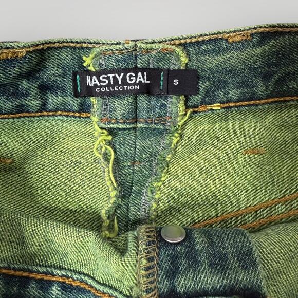 Levi's Neon Acid Wash Mini Jean Skirt Sz S - Picture 7 of 9